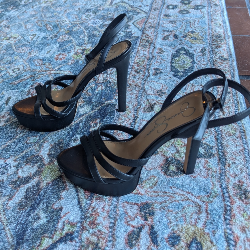 Jessica Simpson Black Platform Heels